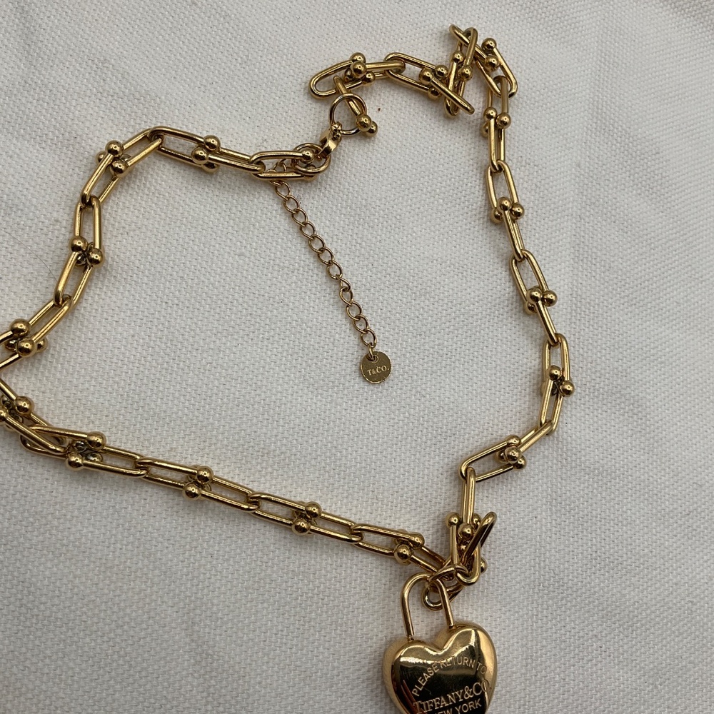 Tiffany style massive gold heart pendant - Picture 4 of 5